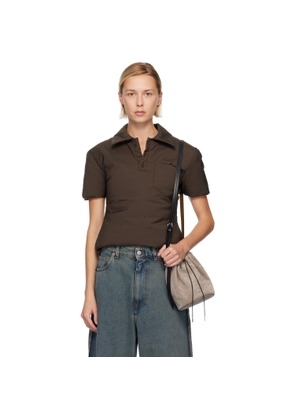 MM6 Maison Margiela Brown Padded Polo