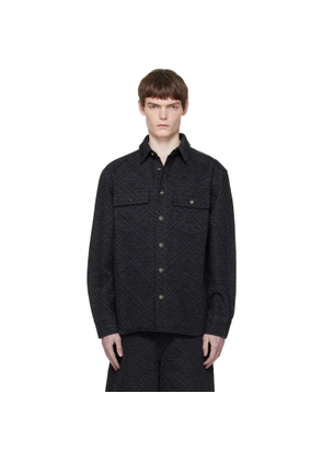 Casablanca Black Laser Monogram Denim Shirt