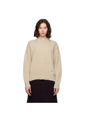 MM6 Maison Margiela Beige Wool Sweater