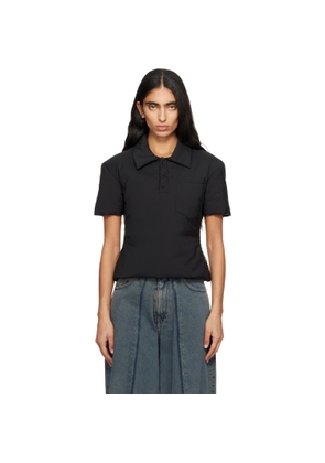 MM6 Maison Margiela Black Padded Polo