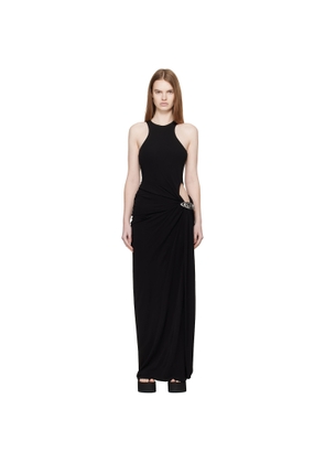 Casablanca Black Draped Maxi Dress