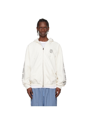 VETEMENTS Off-White Biker Cross Sleeves Zip-Up Hoodie