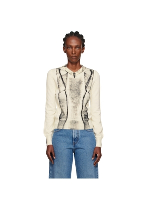 MM6 Maison Margiela Off-White Folded Printed Gauge 14 V-neck Sweater