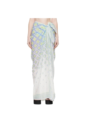 Casablanca White Degrade Monogram Pareo Cover-up Skirt