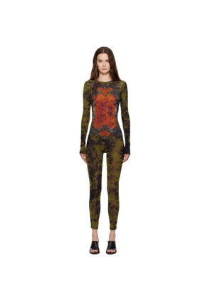Jean Paul Gaultier Khaki & Orange 'The Médaillon' Jumpsuit