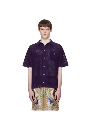 Casablanca Purple Short Sleeve Mesh Shirt