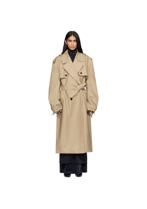 MARIE ADAM-LEENAERDT Beige Cover Trench Coat