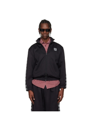 VETEMENTS Black Biker Cross Tape Zip-Up Track Jacket