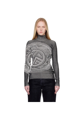 Jean Paul Gaultier Gray 'The Laurel Stamp' Turtleneck