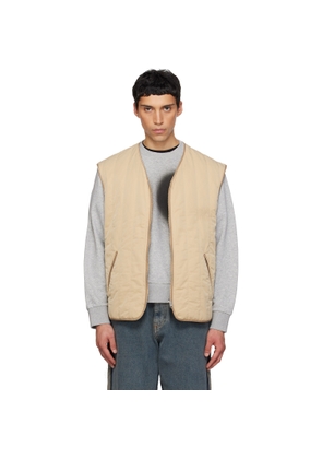 MM6 Maison Margiela Beige Quilted Reversible Vest