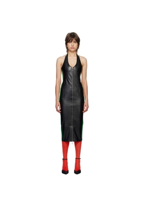 Miaou Black Hannah Jewett Edition Harlow Faux-Leather Midi Dress