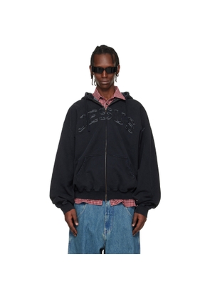 VETEMENTS Black 'Jesus Christ' Zip-Up Hoodie