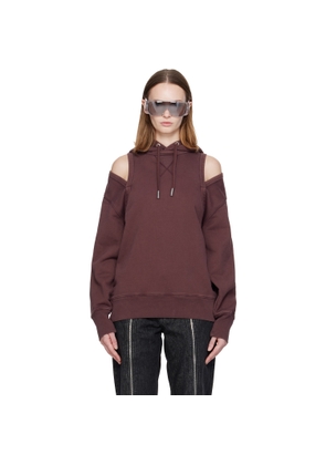 Jean Paul Gaultier Burgundy Cut Out Hoodie