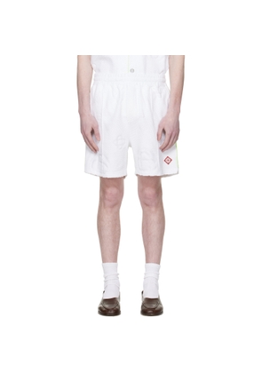 Casablanca White Towelling Monogram Shorts