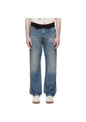 MM6 Maison Margiela Blue Replaced Waist Jeans