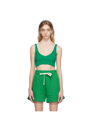 HALFBOY Green V-Neck Tank Top