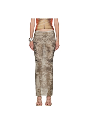 Jean Paul Gaultier Beige 'The Long Médaillon' Midi Skirt