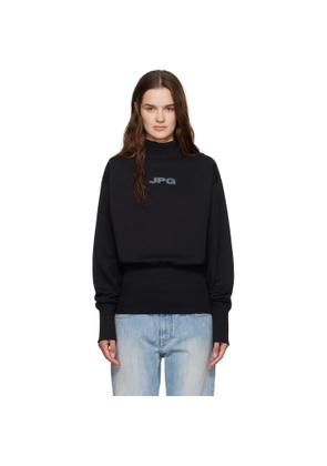 Jean Paul Gaultier Black Cropped Crew Neck 'JPG' Sweatshirt