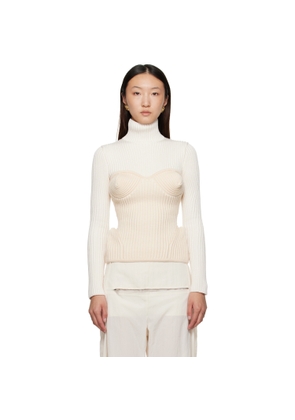 Jean Paul Gaultier White & Off-White Corset Turtleneck