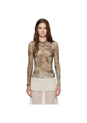 Jean Paul Gaultier Beige 'The Médaillon' Sleeves Top
