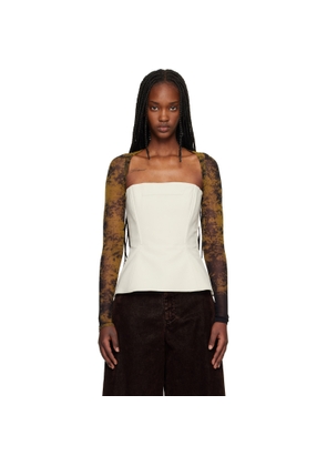 Jean Paul Gaultier Beige 'The Médaillon' Sleeves Top