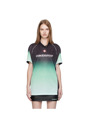 Casablanca Black & Green Gradient Monogram Jacquard Football T-shirt