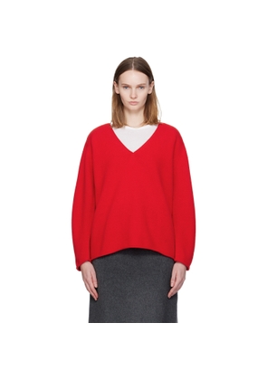 Nothing Written Red Cerin Deep V-Neck Sweater