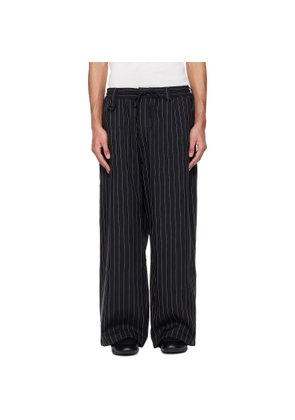 Y-3 Black Sport Uniform Pinstripe Track Pants