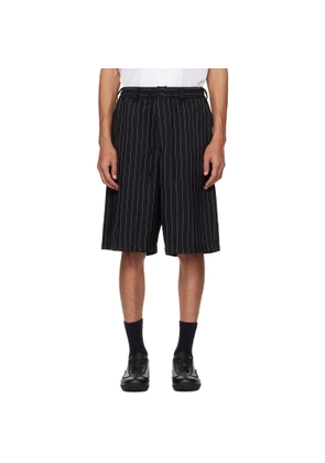Y-3 Black Pinstripe Sport Uniform Shorts