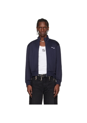 VETEMENTS Navy Cut-Up Athletic Zip-Up Track Jacket