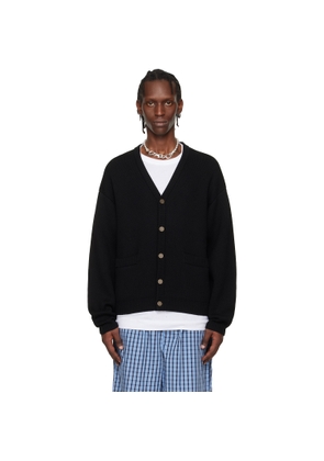 VETEMENTS Black Leather Crosses Cardigan