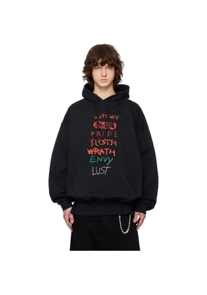 VETEMENTS Black 7 Sins Hoodie