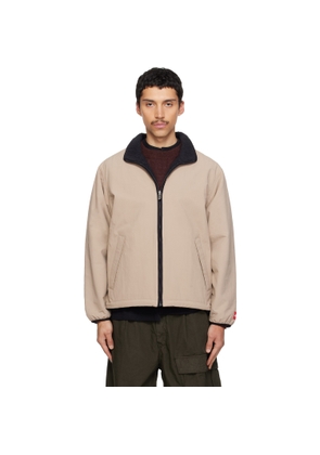 The North Face Beige & Black Red Box Fleece Reversible Jacket