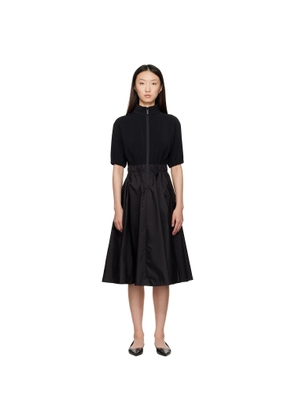 Moncler Black Taffeta Skirt Midi Dress