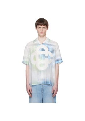 Casablanca White Pills Cuban Collar Short Sleeve Shirt