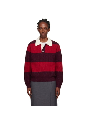 Dunst Red & Burgundy Chunky Rugby Polo