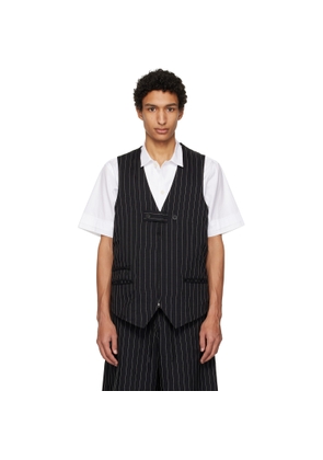 Y-3 Black Sport Uniform Pinstripe Tailored Vest