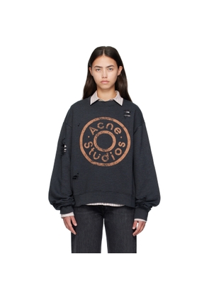 Acne Studios Black Printed Logo Sweatshirt