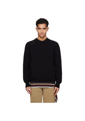 MM6 Maison Margiela Black Cotton Sweater