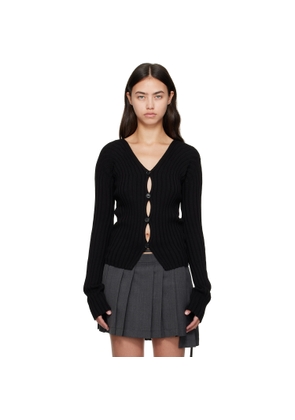 Acne Studios Black Button-Up Rib Cardigan