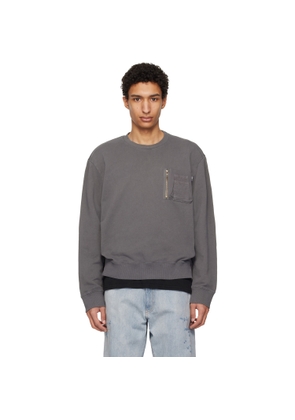 MM6 Maison Margiela Gray Utility Pocket Sweatshirt
