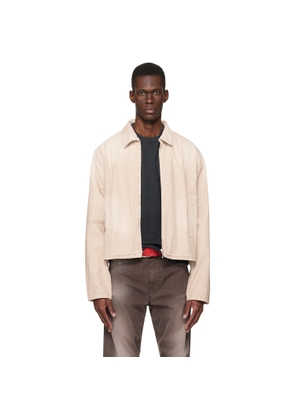Stockholm (Surfboard) Club Beige Cotton Logo Jacket