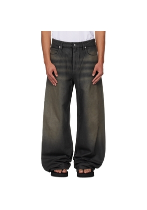 Alexander Wang Black Leather Look Relaxed Jeans