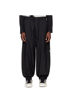 Y-3 Black Raw Edge 3 Stripes Nylon Shell Track Pants