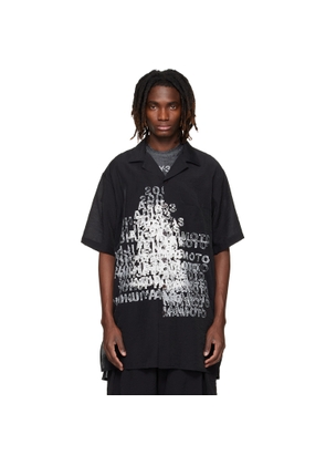 Y-3 Black Placed Graphic Short Sleeve Long Shirt