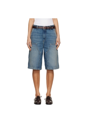 Carhartt Work In Progress Blue Nixon Double Knee Denim Shorts