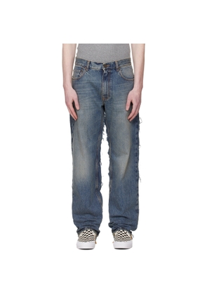 VETEMENTS Blue Cut-Up Back Jeans