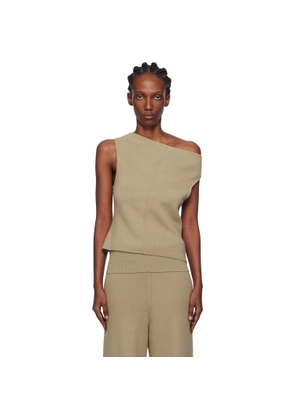 Aya Muse Beige Off Shoulder Seam Top