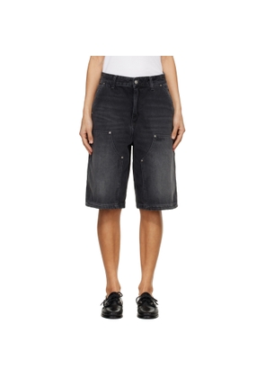 Carhartt Work In Progress Black Nixon Double Knee Denim Shorts