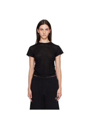 MM6 Maison Margiela Black Sheer Wool T-shirt